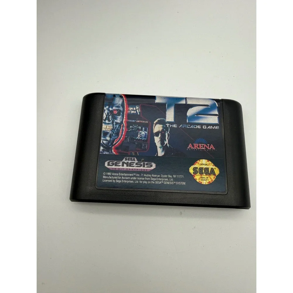 T2 The Arcade Game Sega Genesis 16-Bit Cartridge Case Manual CIB Tested